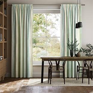 Oasis Stripe Aqua Blue Curtains thumbnail image