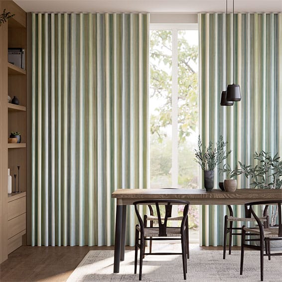 Oasis Stripe Aqua Blue Curtains
