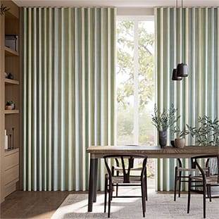 Oasis Stripe Aqua Blue Curtains thumbnail image