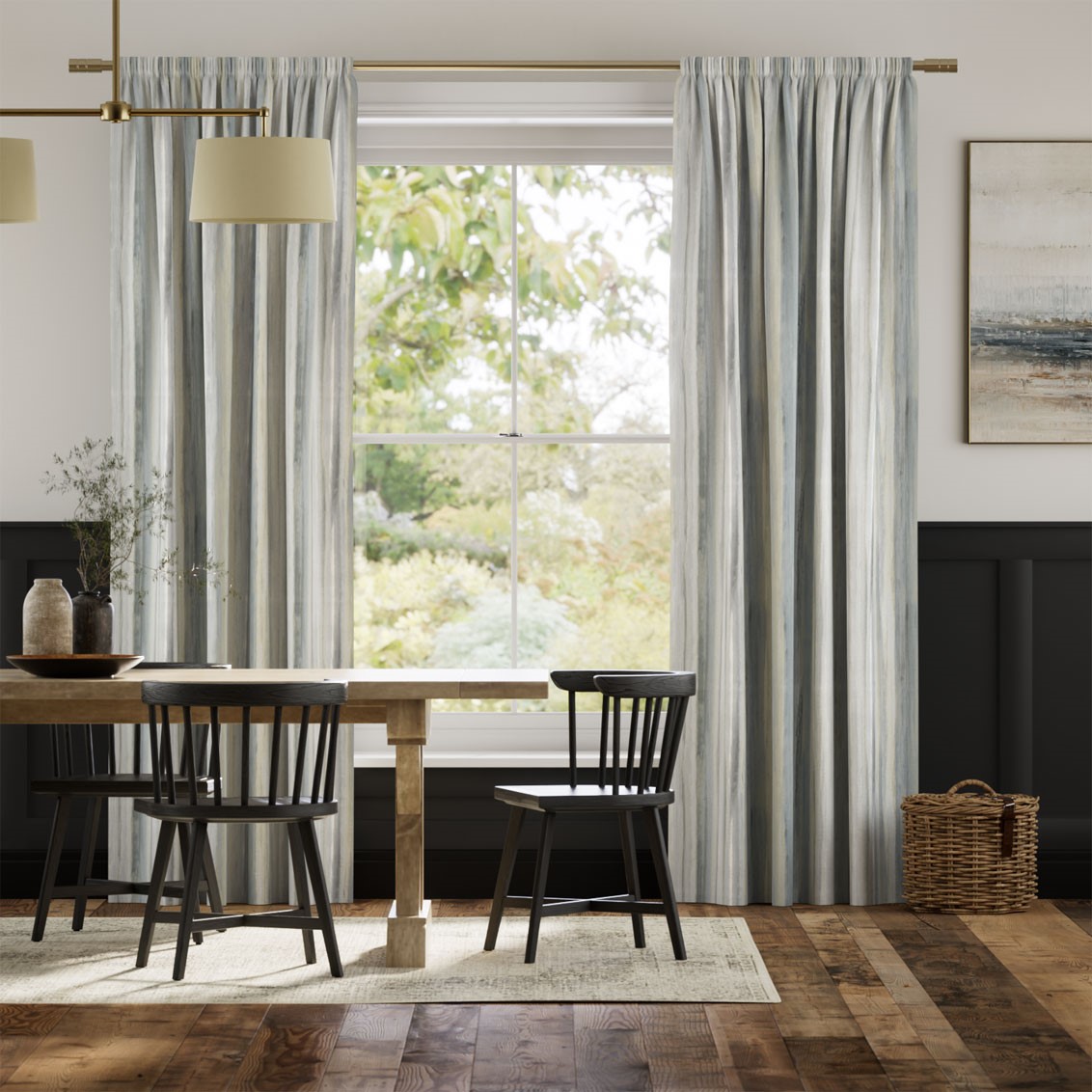 Oasis Stripe Mineral Curtains