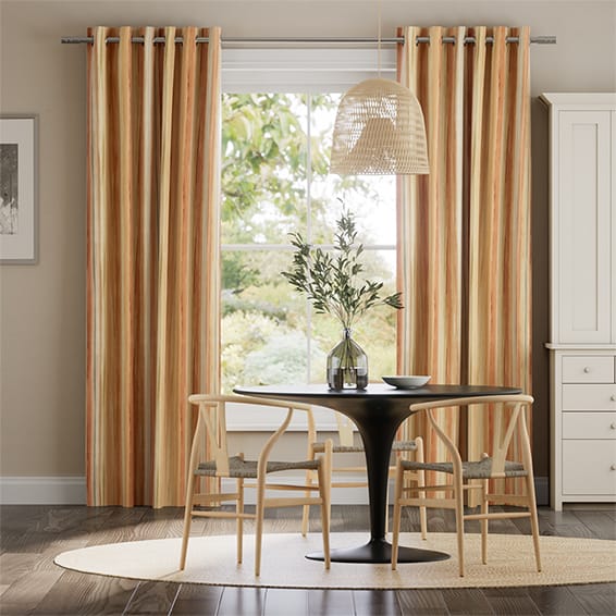 Oasis Stripe Terracotta Curtains