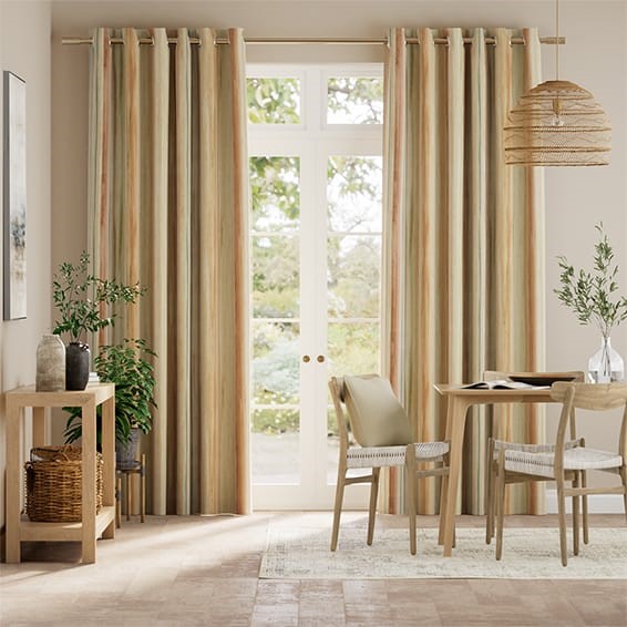 Oasis Stripe Terracotta Curtains