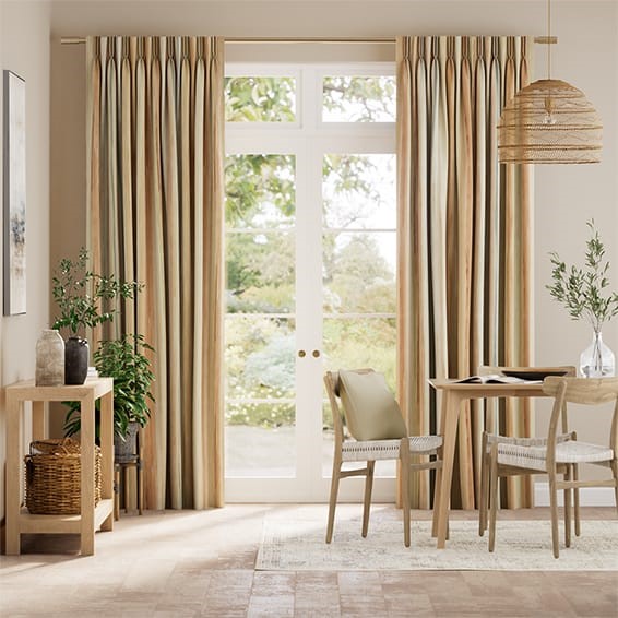 Oasis Stripe Terracotta Curtains