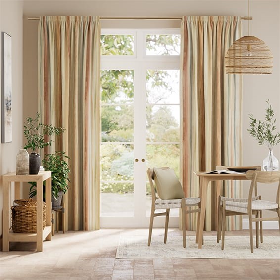 Oasis Stripe Terracotta Curtains