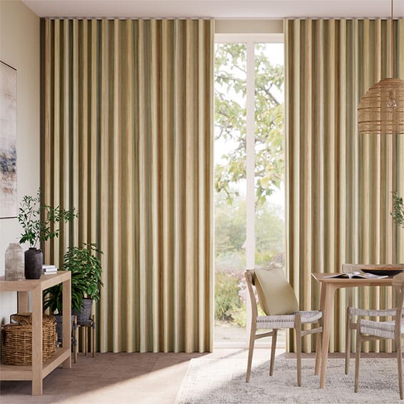 Oasis Stripe Terracotta Curtains