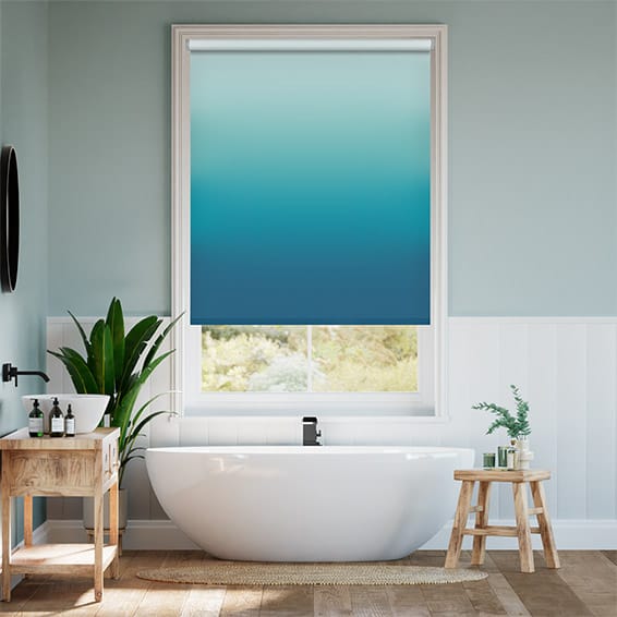 Electric Ombre Teal Roller Blind