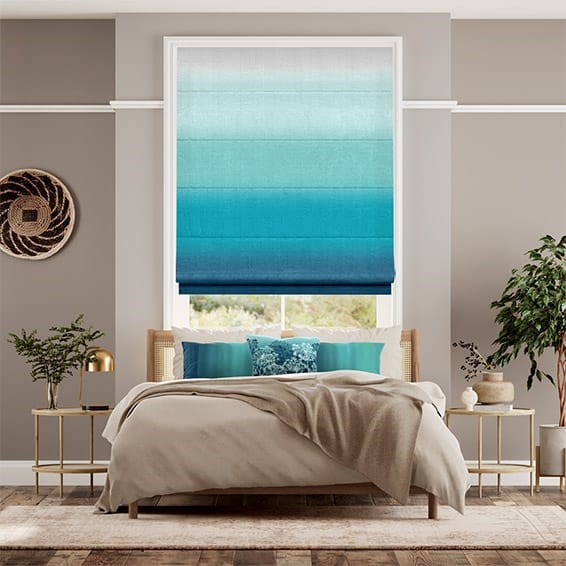 Ombre Teal Roman Blind