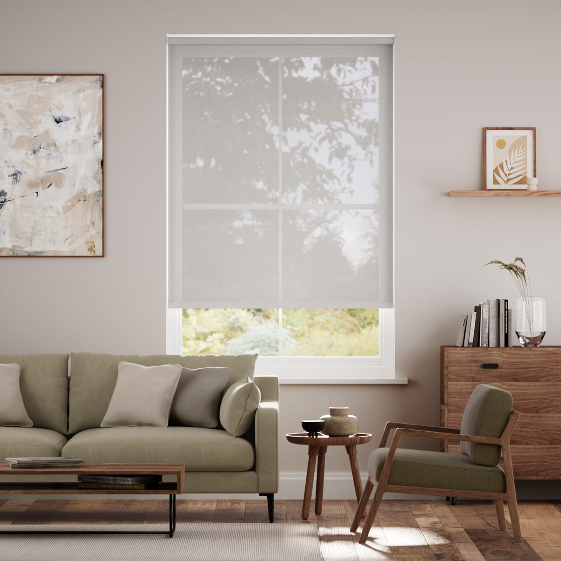 Oracle Dove Grey Magic Screen Roller Blind