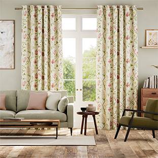 Orchid Trail Berry Lime Curtains thumbnail image