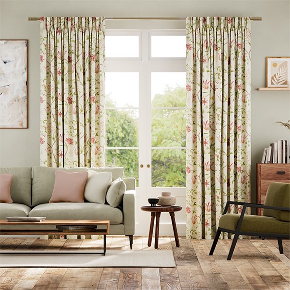 Orchid Trail Berry Lime Curtains