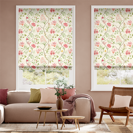 Orchid Trail Berry Lime Roman Blind