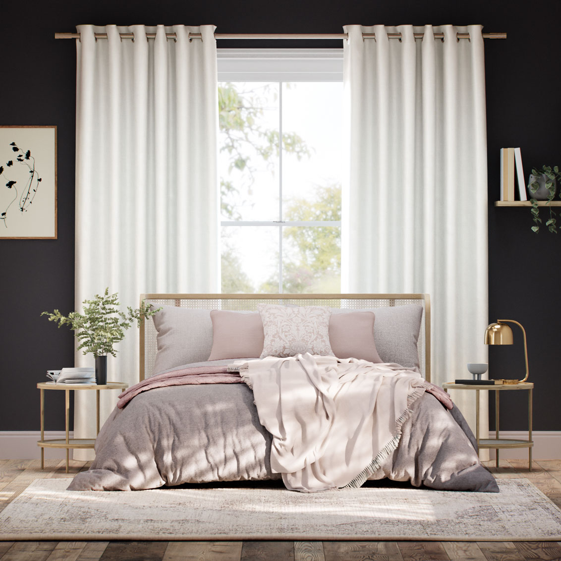 Osaka Faux Silk Snow Curtains