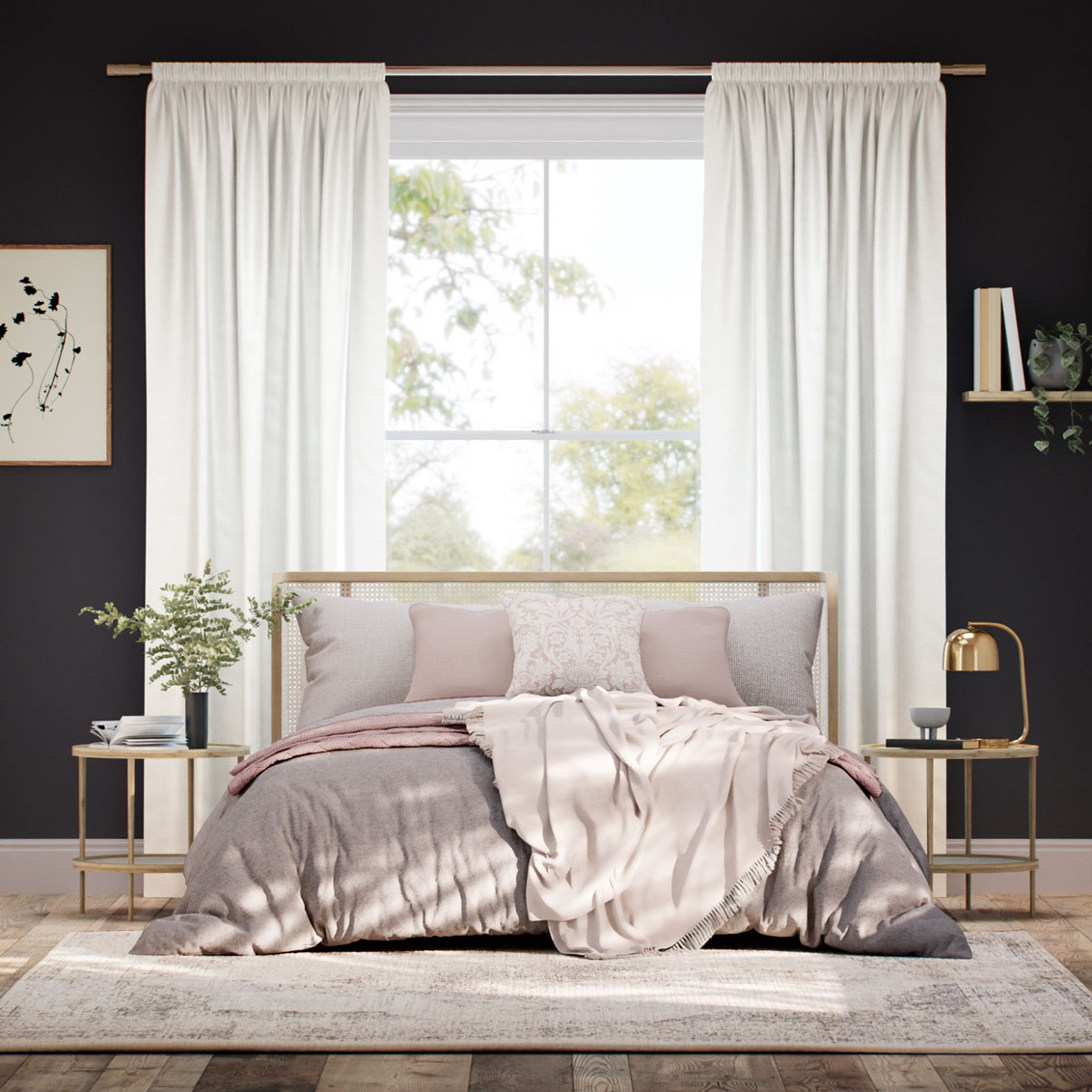 Osaka Faux Silk Snow Curtains