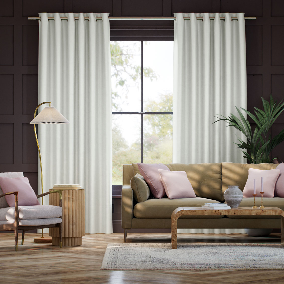 Osaka Faux Silk Pearl Curtains