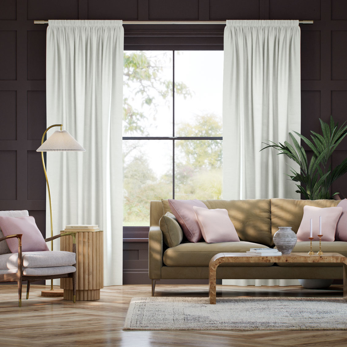 Osaka Faux Silk Pearl Curtains