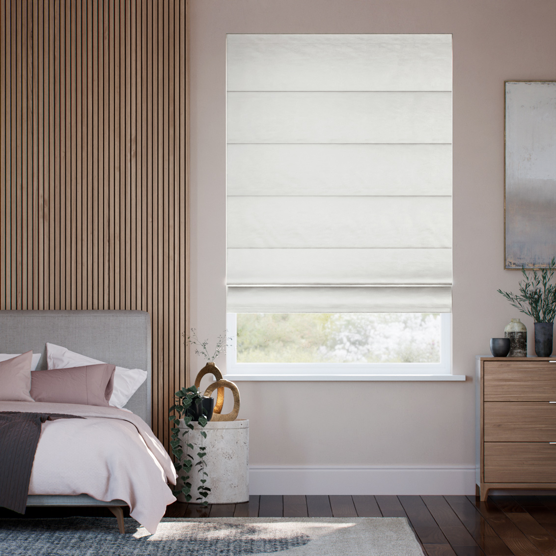 Osaka Faux Silk Pearl Roman Blind