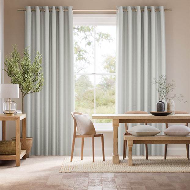 Osaka Faux Silk Silver Mist Curtains thumbnail image
