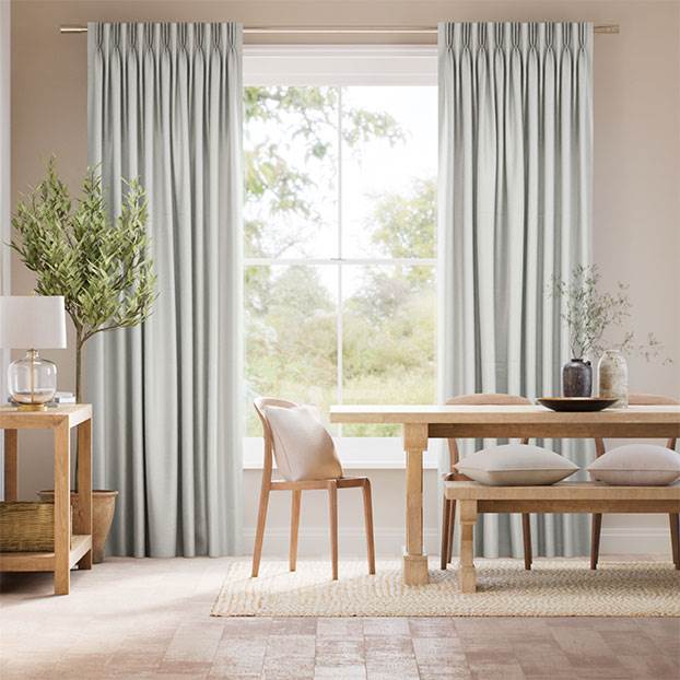 Osaka Faux Silk Silver Mist Curtains thumbnail image