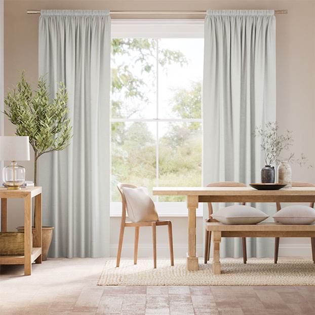 Osaka Faux Silk Silver Mist Curtains thumbnail image