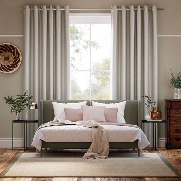 Osaka Faux Silk Smokey Quartz Curtains thumbnail image