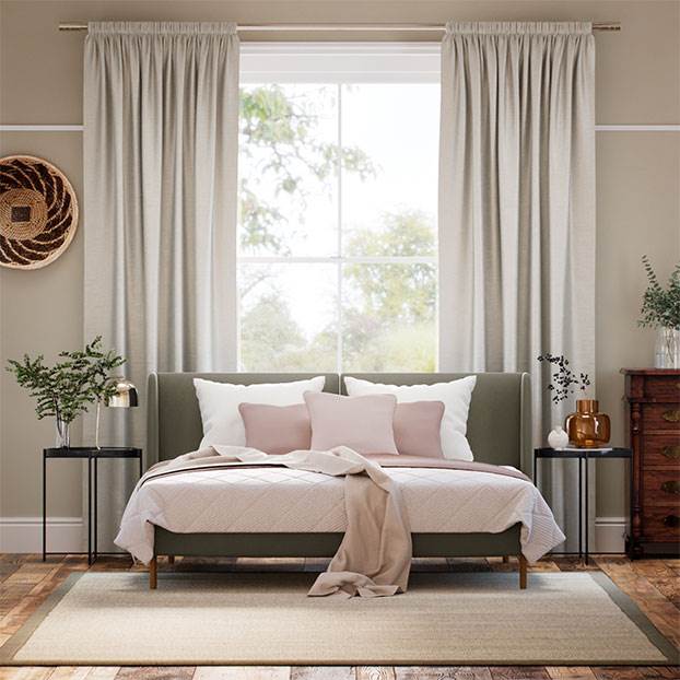 Osaka Faux Silk Smokey Quartz Curtains thumbnail image