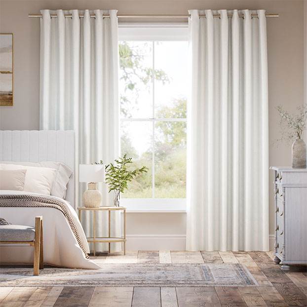 Osaka Faux Silk Ice White  Curtains thumbnail image