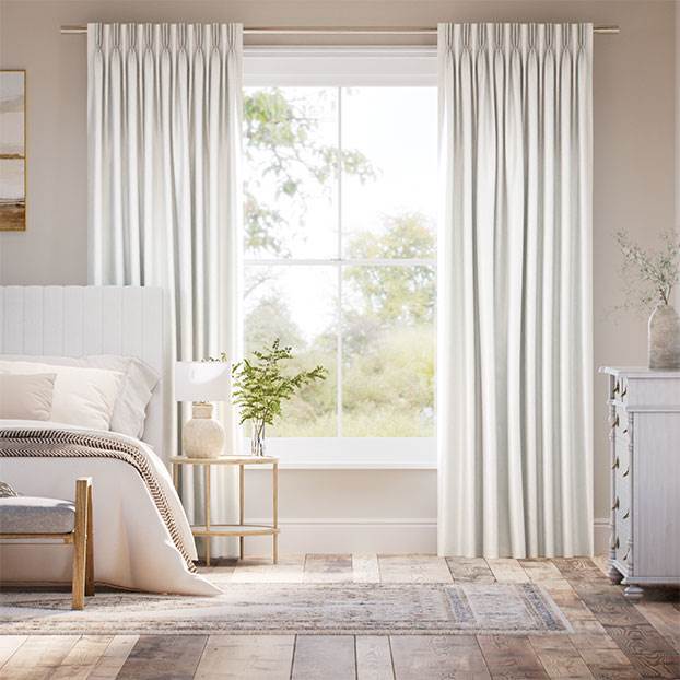 Osaka Faux Silk Ice White  Curtains thumbnail image