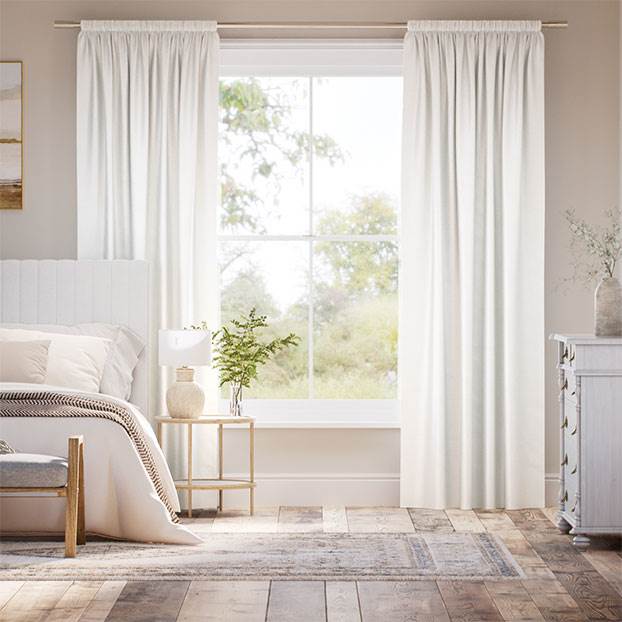 Osaka Faux Silk Ice White  Curtains thumbnail image