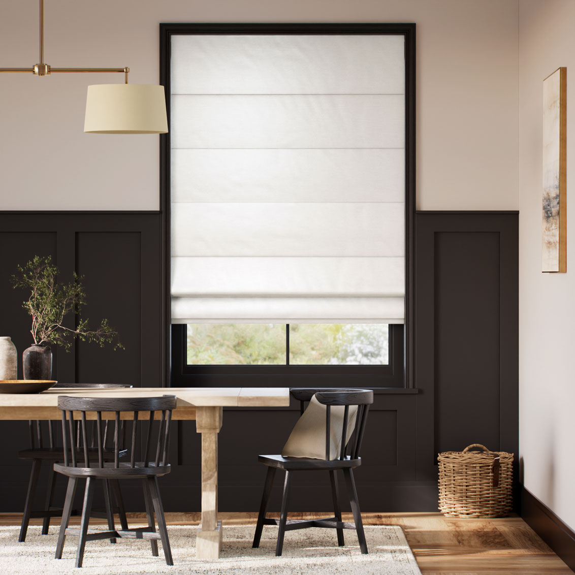 Osaka Faux Silk Ice White  Roman Blind