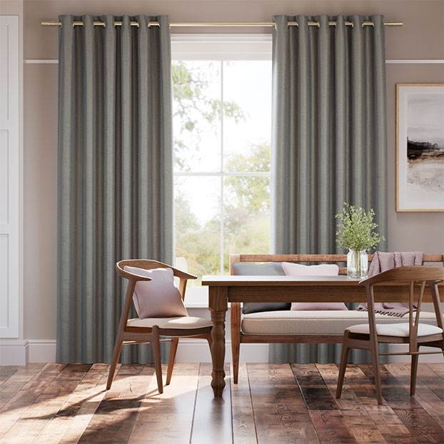 Osaka Faux Silk Steeple Grey Curtains thumbnail image