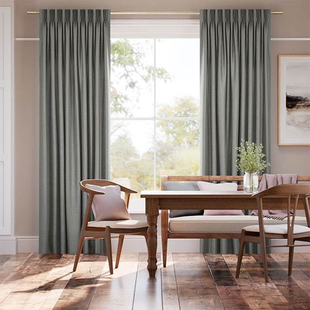 Osaka Faux Silk Steeple Grey Curtains thumbnail image