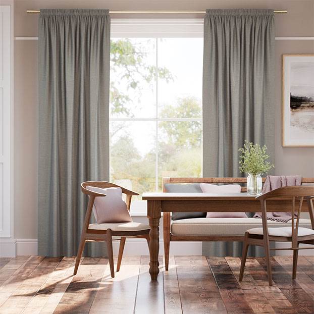 Osaka Faux Silk Steeple Grey Curtains thumbnail image