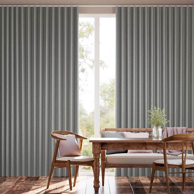 Osaka Faux Silk Steeple Grey Curtains thumbnail image