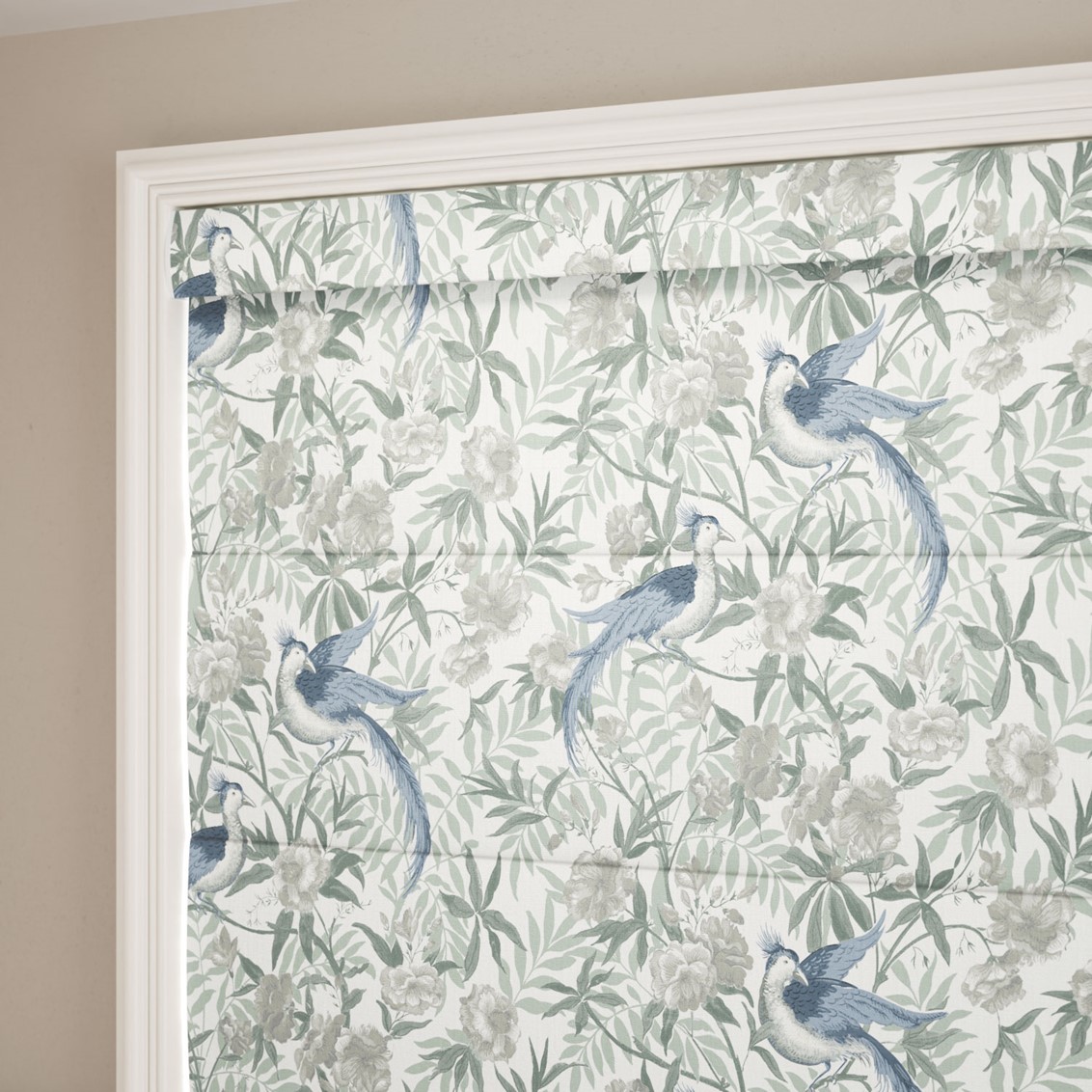 Osterley Birds Seaspray Roman Blind