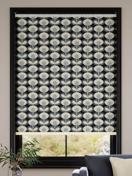 Oval Flower Cool Grey Roller Blind thumbnail image