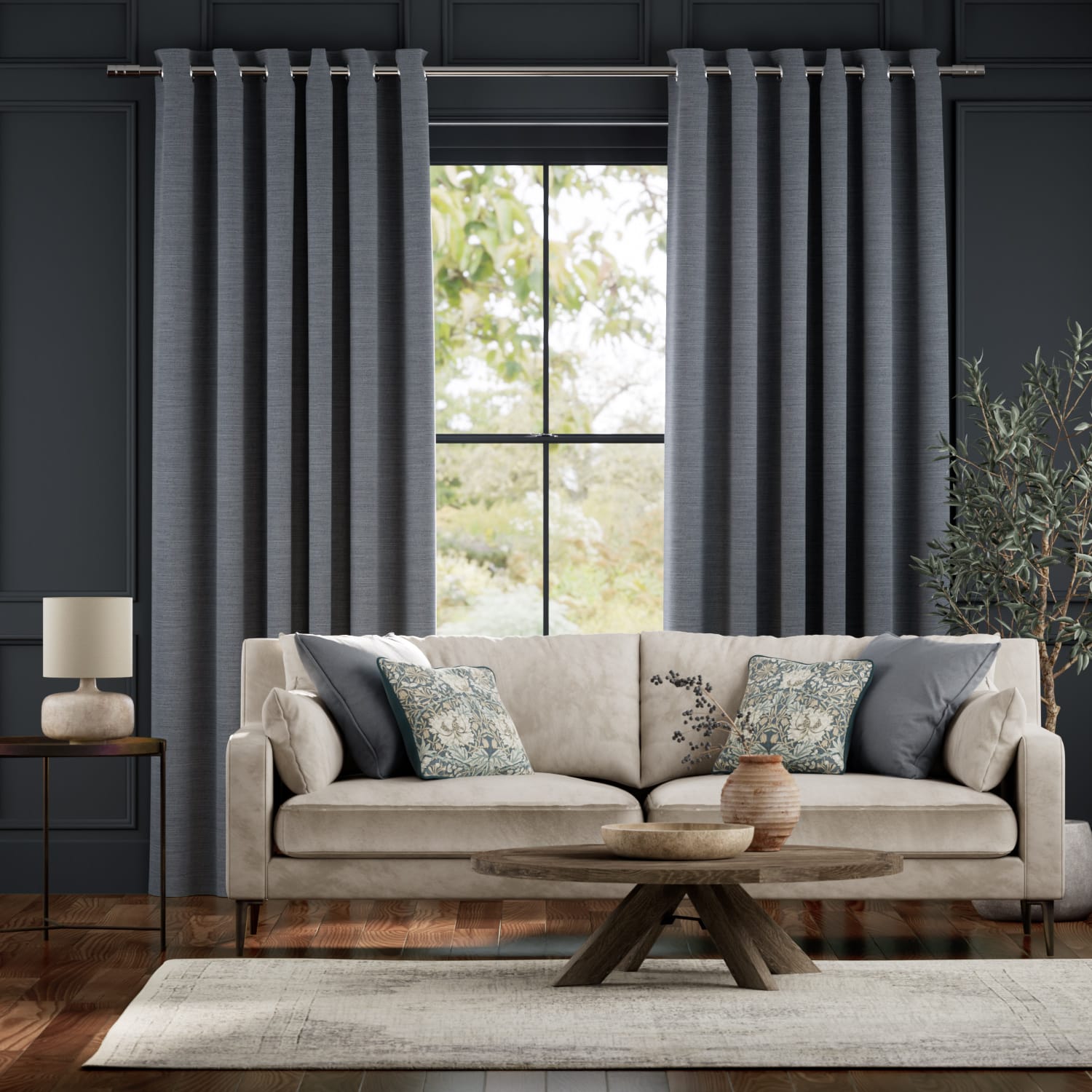 Padstow Nordic Blue Curtains
