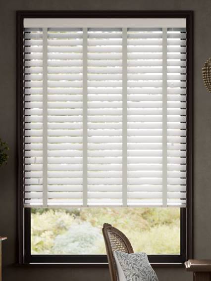 Pale Grey & Elephant Grey Wooden Blind thumbnail image