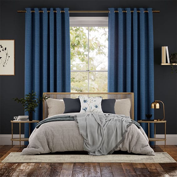 Paleo Linen Blue Azure Curtains