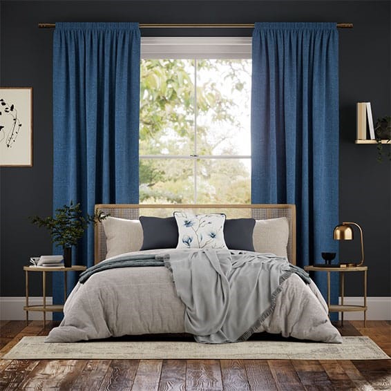 Paleo Linen Blue Azure Curtains