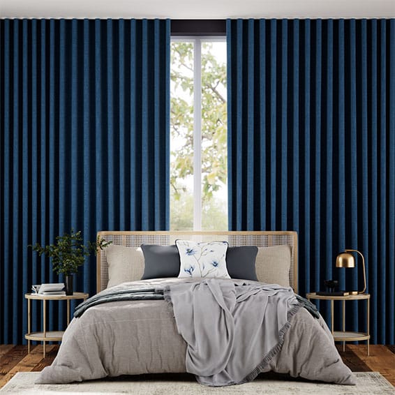 Paleo Linen Blue Azure Curtains