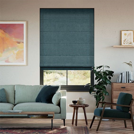 Paleo Linen Gulf Blue  Roman Blind