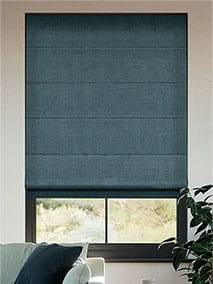 Paleo Linen Gulf Blue Roman Blind thumbnail image