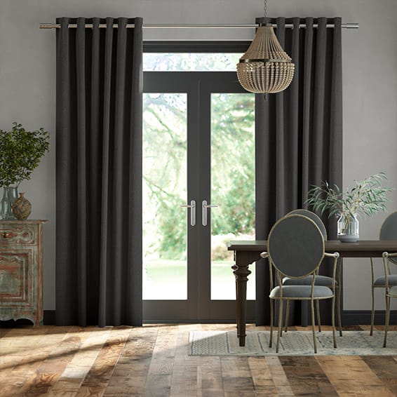 Paleo Linen Homespun Grey  Curtains
