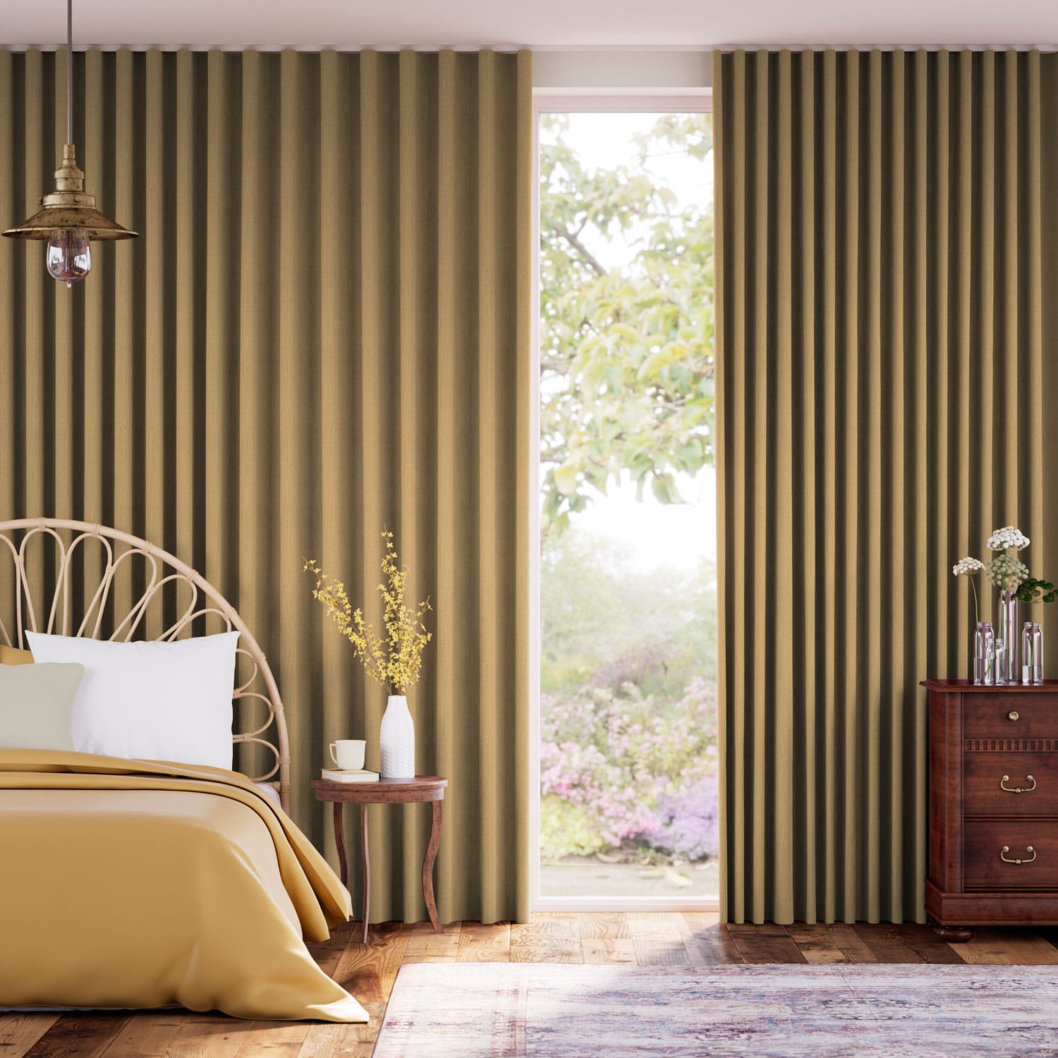 Paleo Linen Mustard  Curtains