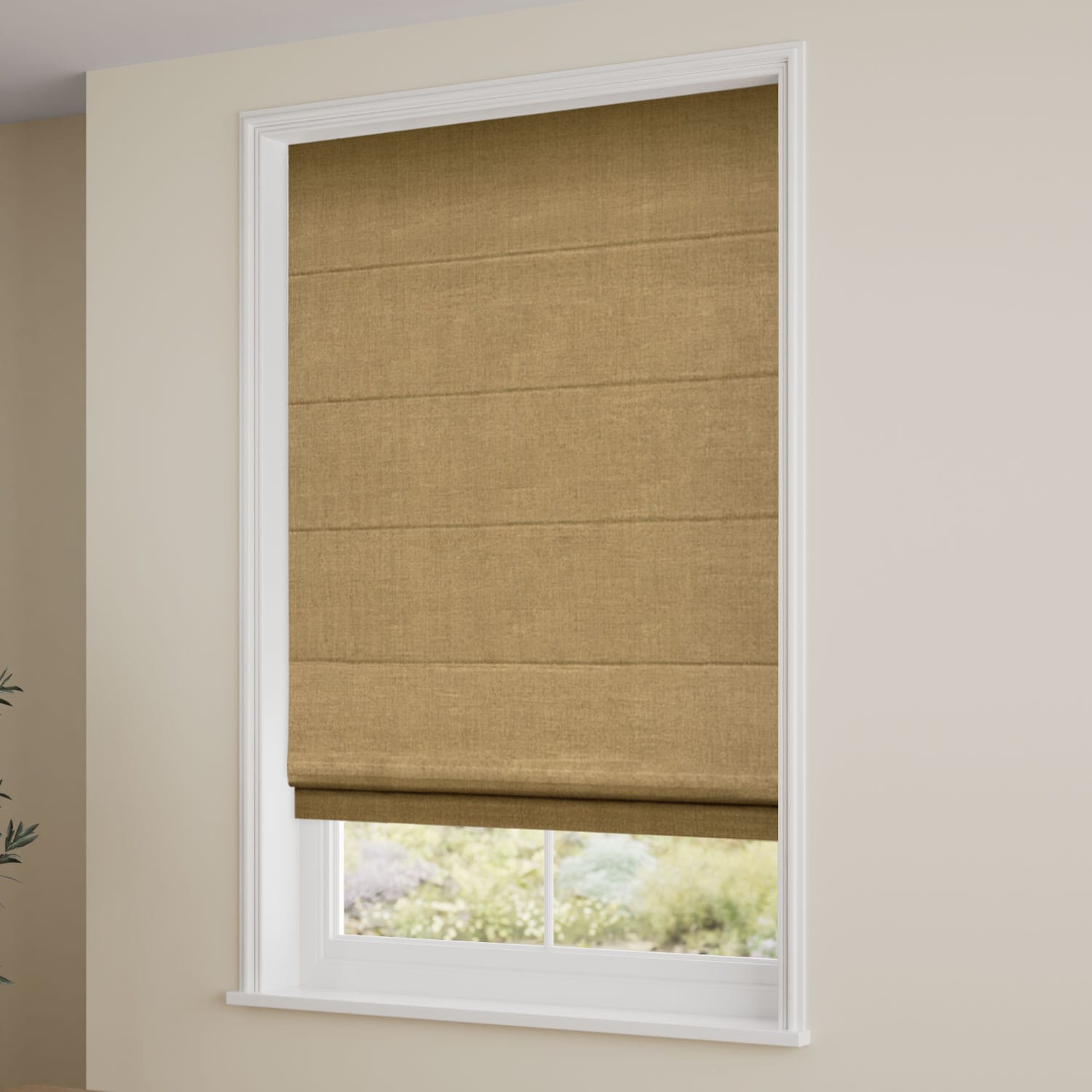 Paleo Linen Mustard Roman Blind