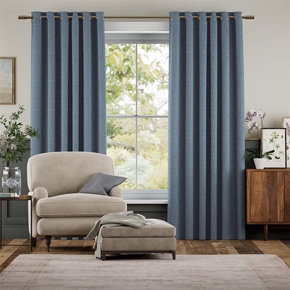 Paleo Linen Persian Blue Curtains