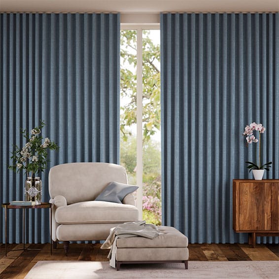 Paleo Linen Persian Blue Curtains