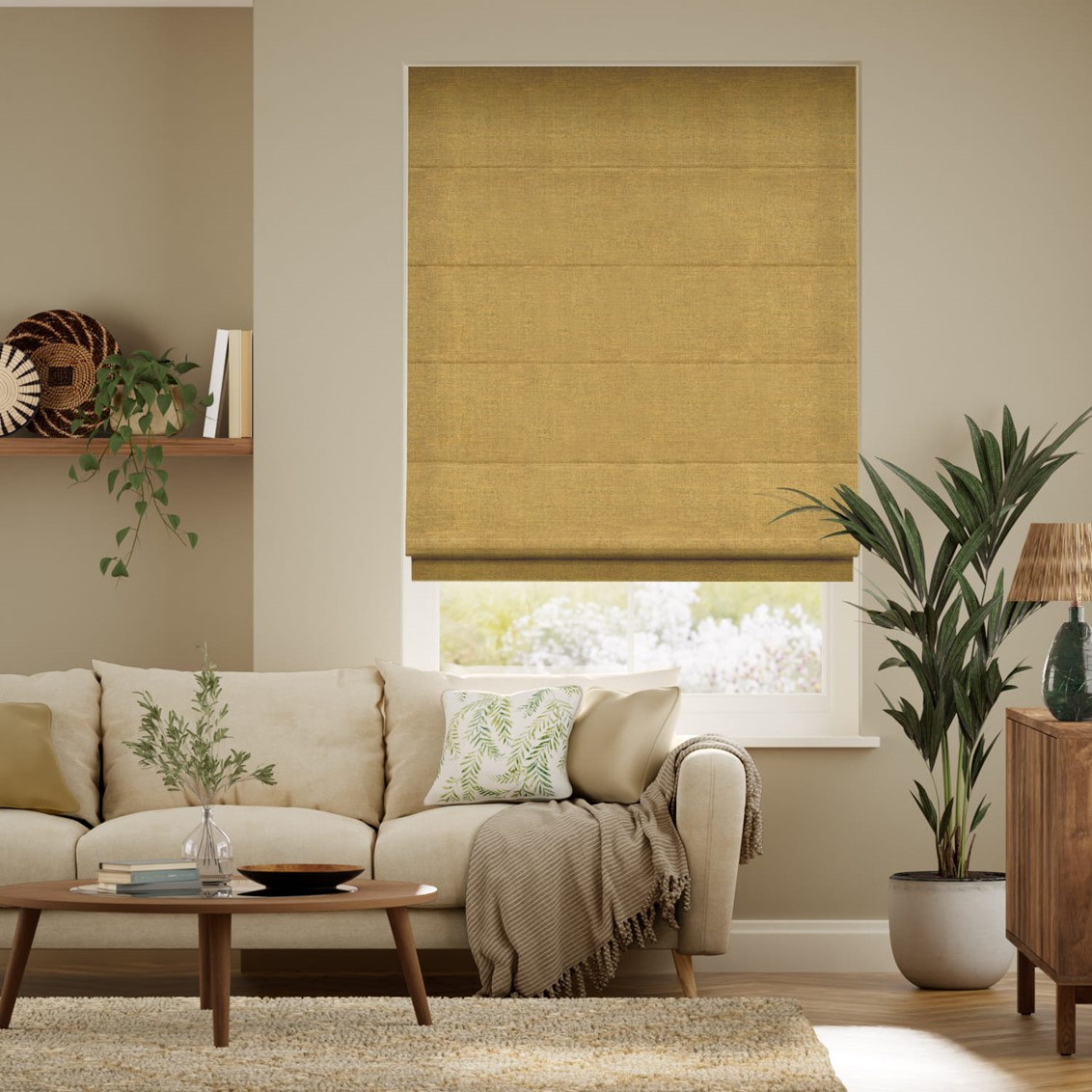 Paleo Linen Saffron  Roman Blind