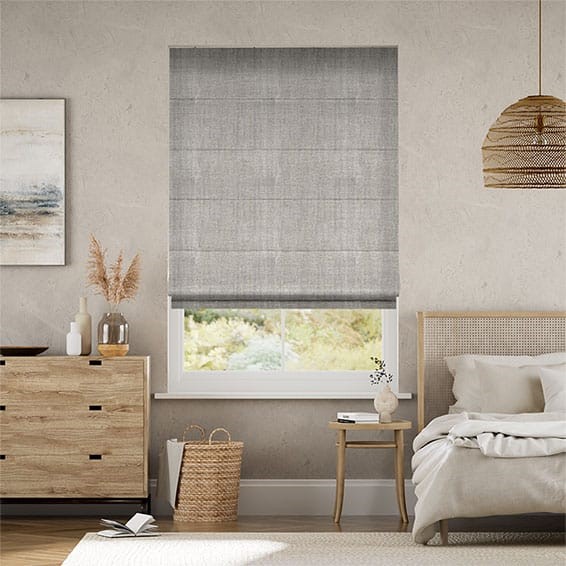 Paleo Linen Smoke Roman Blind