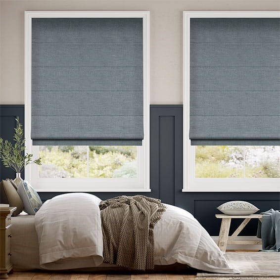 Paleo Linen Smoky Blue  Roman Blind